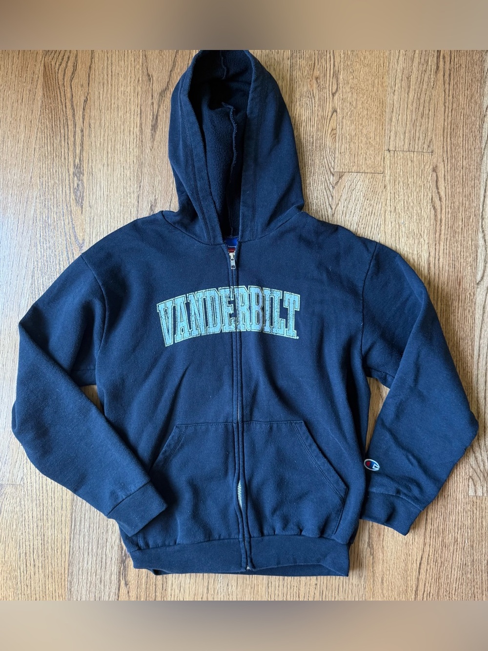 Champion Vanderbilt Full‑Zip Black Hoodie kids XL